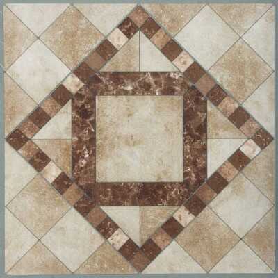 Home Impressions Travertine Mosaic 12 In. x 12 In. Vinyl Floor Tile (45 Sq. Ft./Box)
