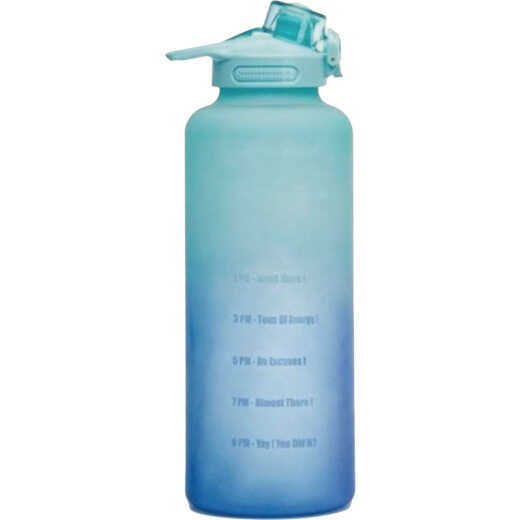Epoca Primula 64 Oz. Blue Ombre Plastic Water Tracking Bottle